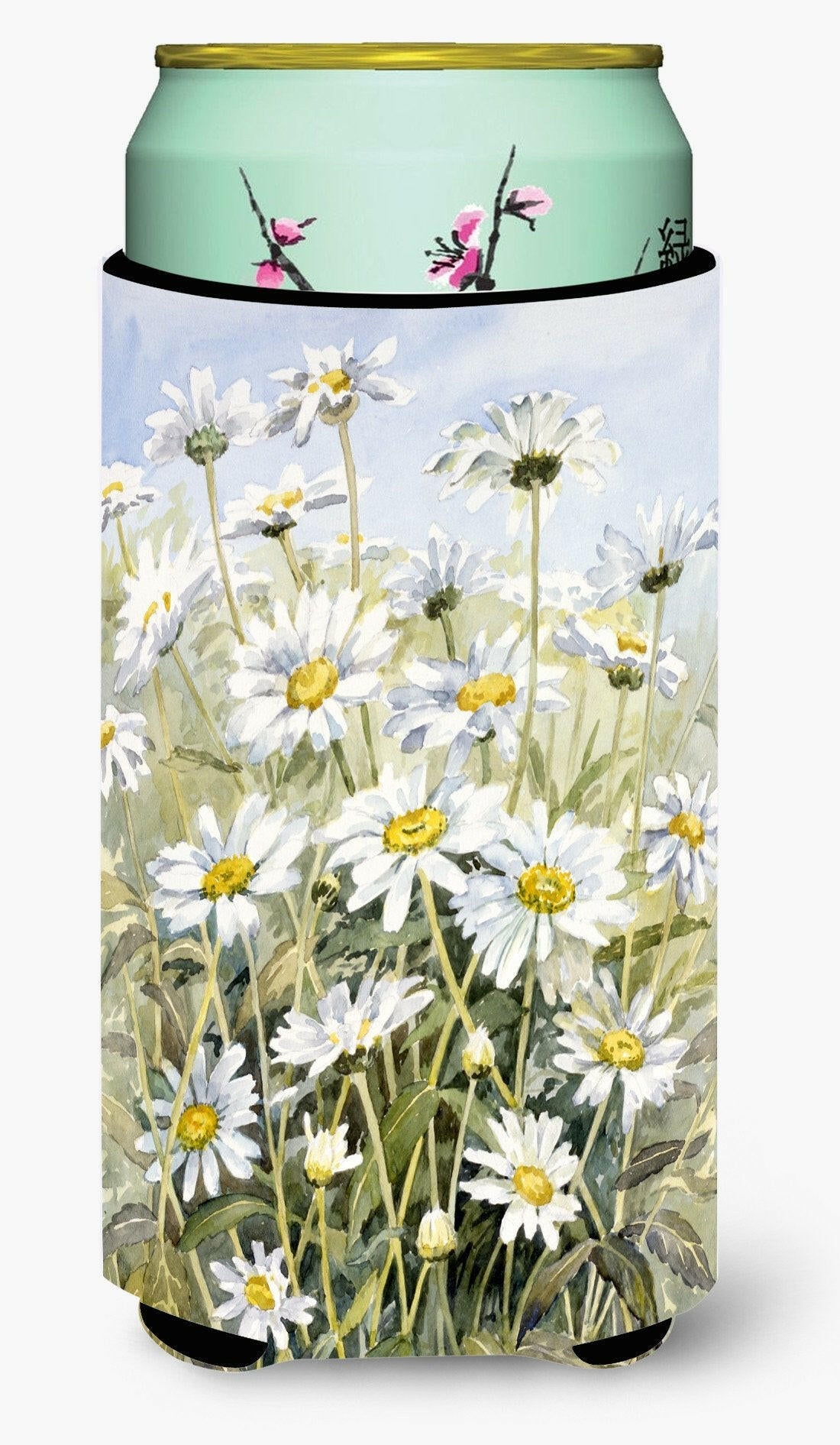 Daisies by Bettie Cheesman Tall Boy Hugger Can Cooler Sleeve Machine Washable Drink Collapsible Insulator Beverage Insulated Holder