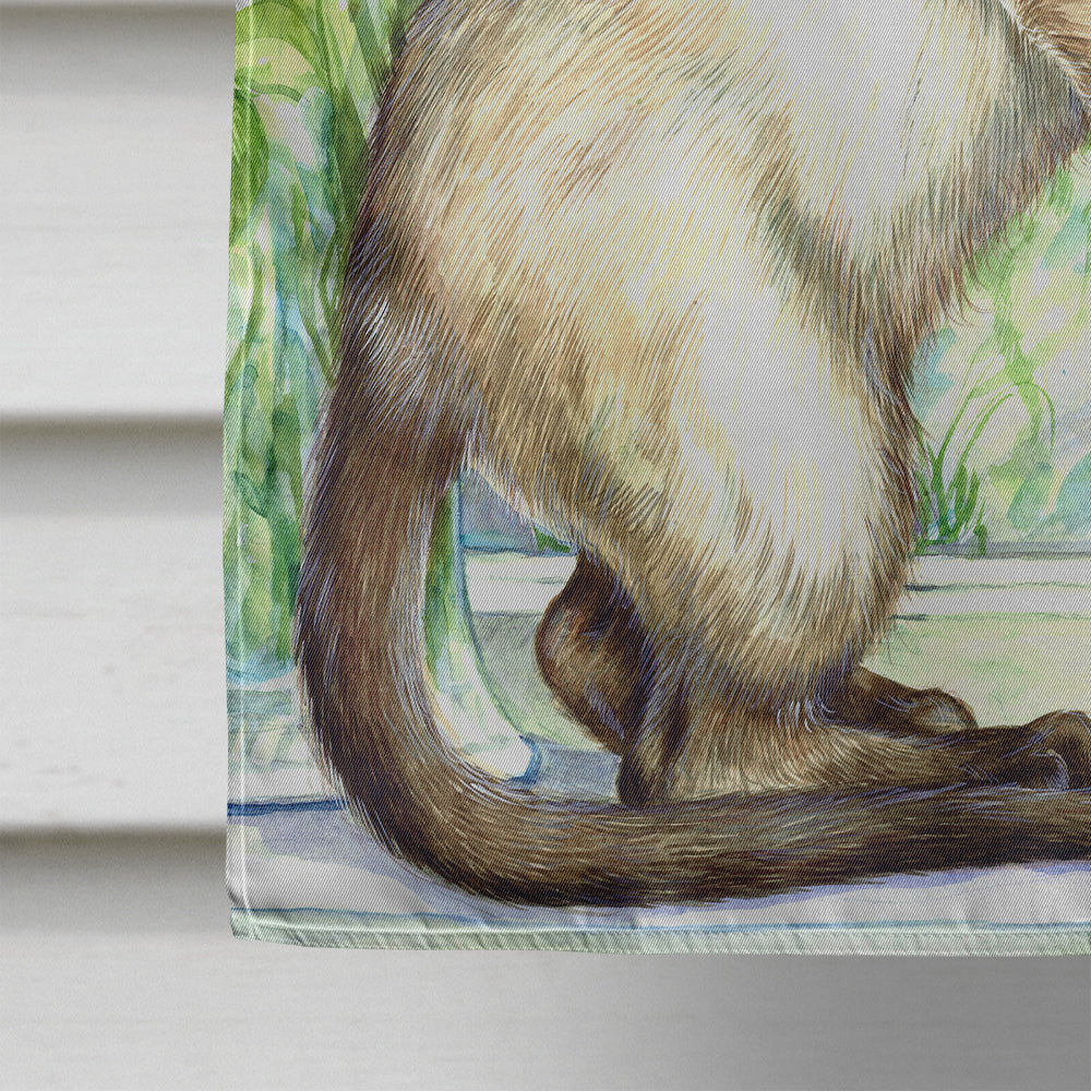 Siamese cat with Butterfly House Flag 28x40 Porch Sleeve Pole Decorative Outside Yard Banner Artwork Wall Hanging, Polyester