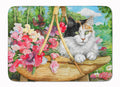 Cat In Basket Memory Foam Kitchen Mat Machine Washable Anti-Fatigue Cushion Comfort Bath or Kitchen Rug