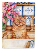 Cat In Sink by Debbie Cook House Flag 28x40 Porch Sleeve Pole Decorative Outside Yard Banner Artwork Wall Hanging, Polyester