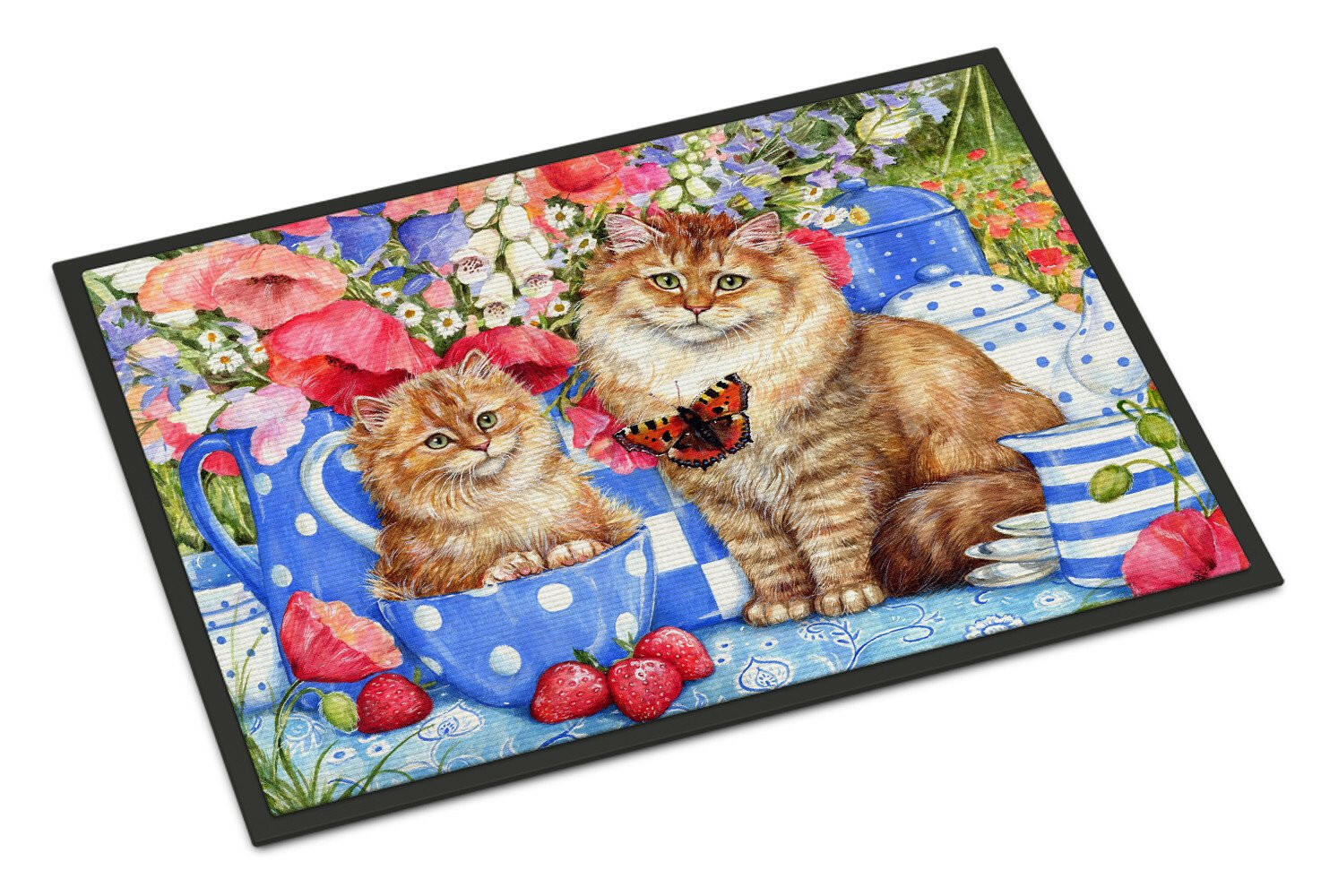 Blue Cats Doormat Indoor Outdoor 18H X 27W Front Door Mat Rugs for Entryway, Non Slip Washable