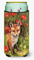 Fox Cub by Debbie Cook Tall Boy Hugger Can Cooler Sleeve Machine Washable Drink Collapsible Insulator Beverage Insulated Holder