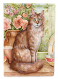 Maine Coon Cat by Debbie Cook House Flag 28x40 Porch Sleeve Pole Decorative Outside Yard Banner Artwork Wall Hanging, Polyester