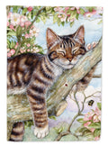 Sleepy Cat by Debbie Cook House Flag 28x40 Porch Sleeve Pole Decorative Outside Yard Banner Artwork Wall Hanging, Polyester