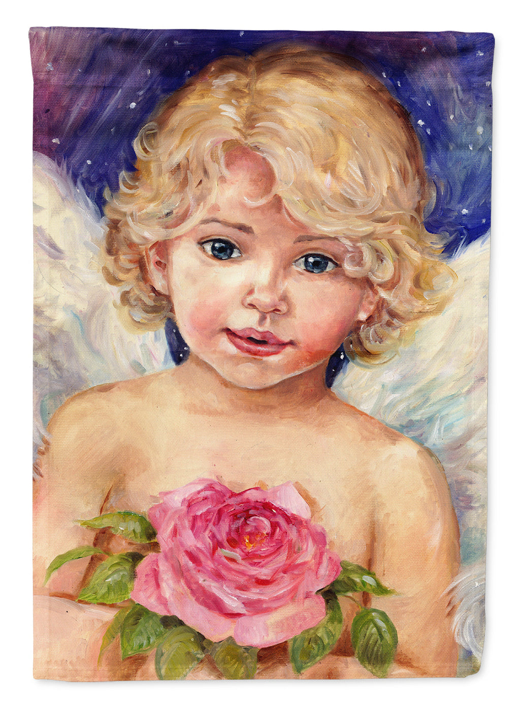 Little Angel by Debbie Cook House Flag 28x40 Porch Sleeve Pole Decorative Outside Yard Banner Artwork Wall Hanging, Polyester