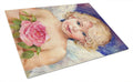 Little Angel by Debbie Cook Cutting Board Tempered Glass Kitchen Cutting Surface, Heat Resistant Chopping, Non-Slip Feet, Food Prep & Serving