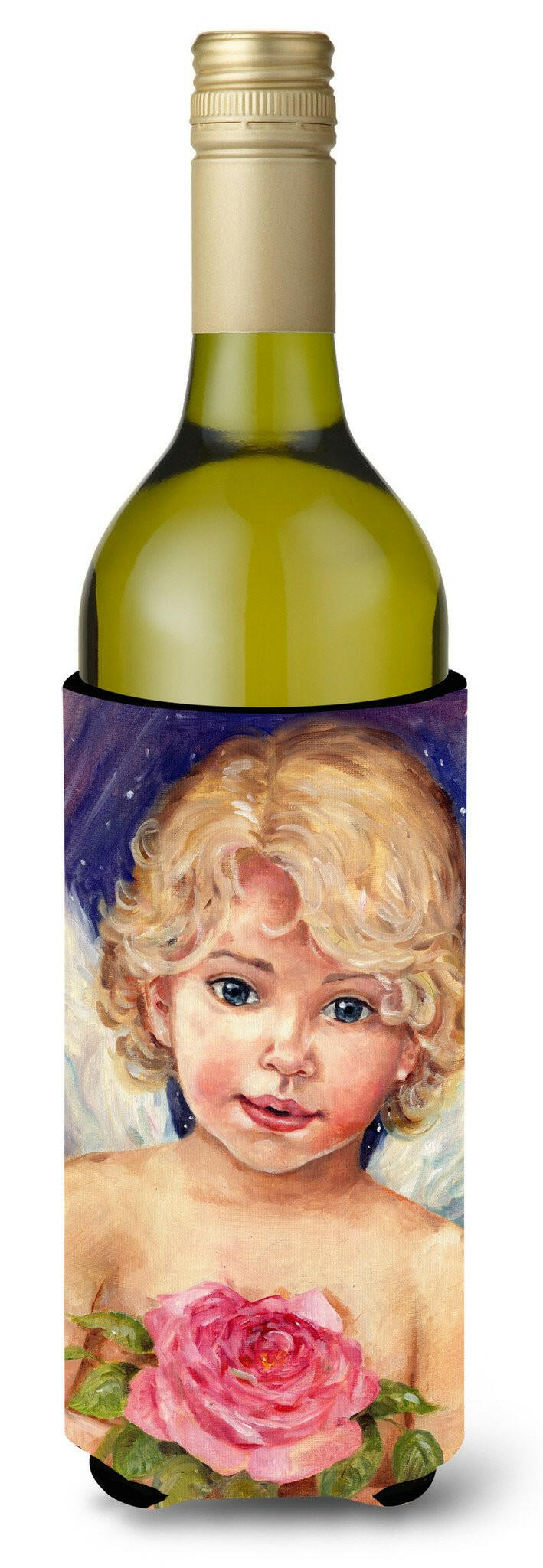 Little Angel by Debbie Cook Wine Bottle Hugger Gift Sleeve for Standard 750 ml Bottles, Insulated Reusable Also Fits Mini Shot & Pint Bottles
