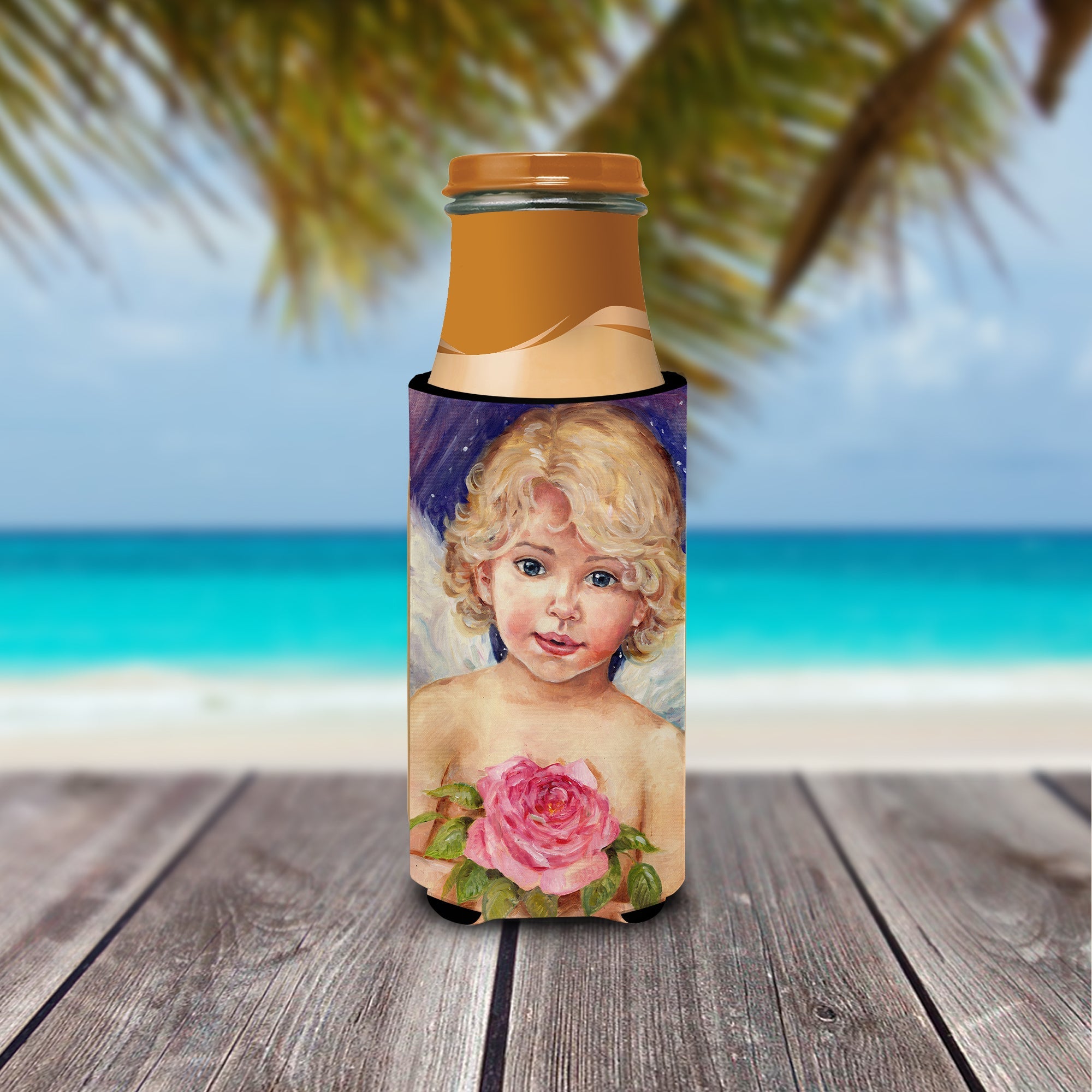 Little Angel by Debbie Cook Slim Can Hugger , Insulated Foam Hugger for 12 oz Slim Cans, Beer Bottles & Water Bottles, Printed in USA