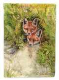 Fox Cubs Peepers by Debbie Cook House Flag 28x40 Porch Sleeve Pole Decorative Outside Yard Banner Artwork Wall Hanging, Polyester