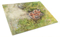 Fox Cubs Peepers by Debbie Cook Cutting Board Tempered Glass Kitchen Cutting Surface, Heat Resistant Chopping, Non-Slip Feet, Food Prep & Serving