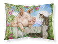 Pig at the Gate with the Cat Standard Pillowcase Lightweight Super Soft Easy Care Decorative Artwork Pillowcase, Standard