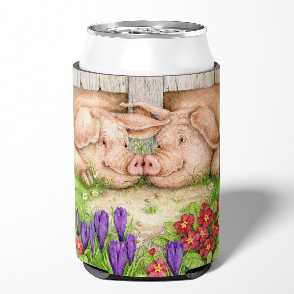 Pigs Nose To Nose by Debbie Cook Can or Bottle Hugger Cooler Sleeve for Standard 12 oz Cans, Insulated Foam Beer & Soda Can Hugger Reusable