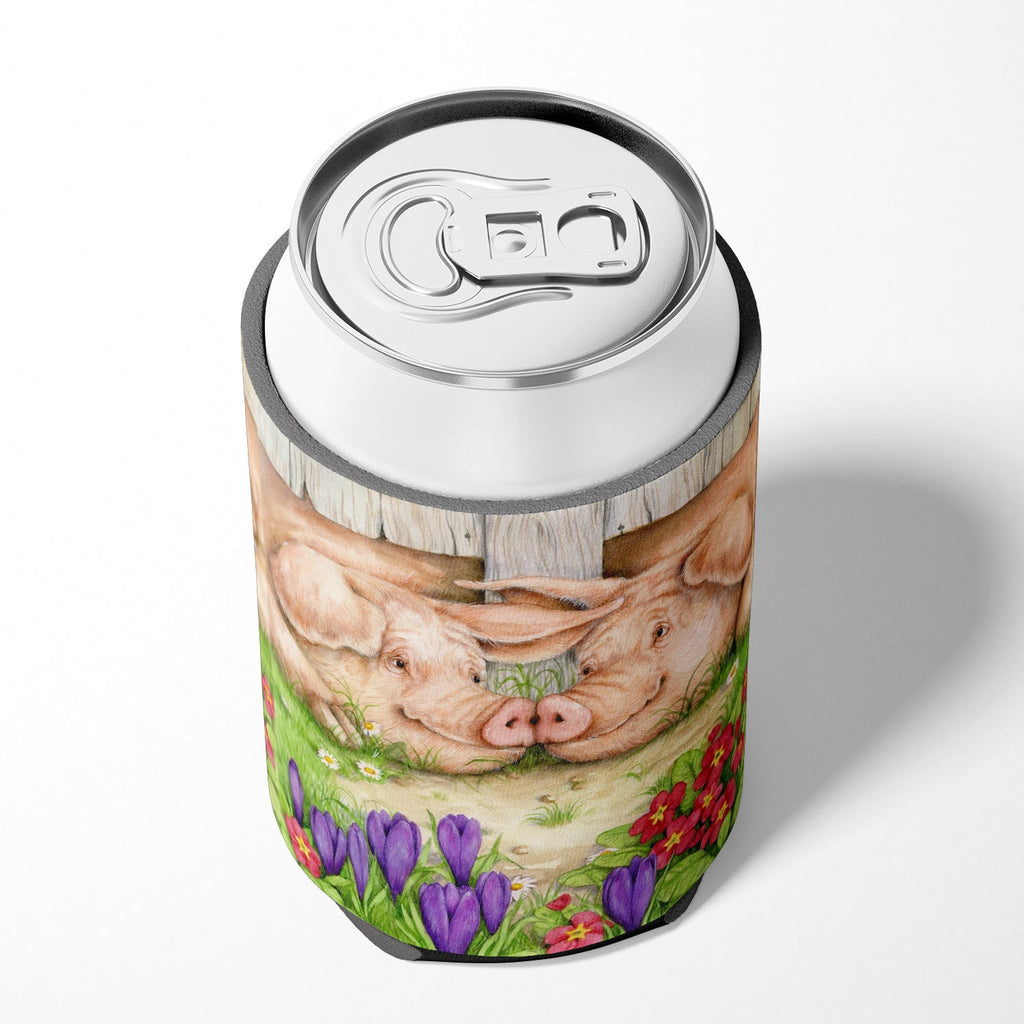 Pigs Nose To Nose by Debbie Cook Can or Bottle Hugger Cooler Sleeve for Standard 12 oz Cans, Insulated Foam Beer & Soda Can Hugger Reusable