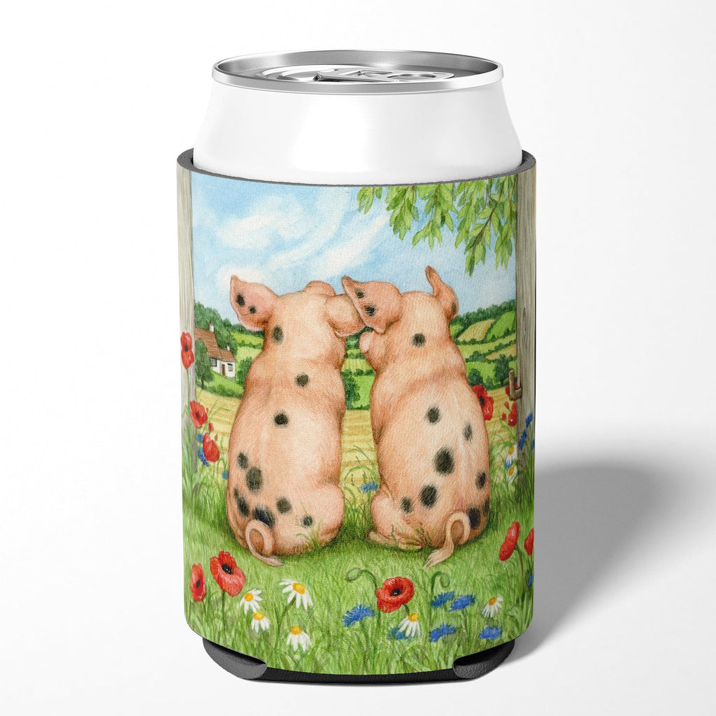 Pigs Side By Side by Debbie Cook Can or Bottle Hugger Cooler Sleeve for Standard 12 oz Cans, Insulated Foam Beer & Soda Can Hugger Reusable