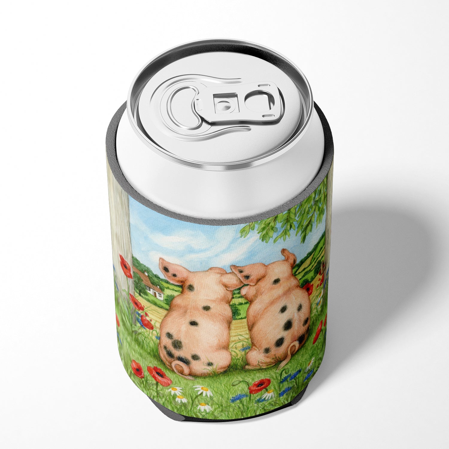 Pigs Side By Side by Debbie Cook Can or Bottle Hugger Cooler Sleeve for Standard 12 oz Cans, Insulated Foam Beer & Soda Can Hugger Reusable