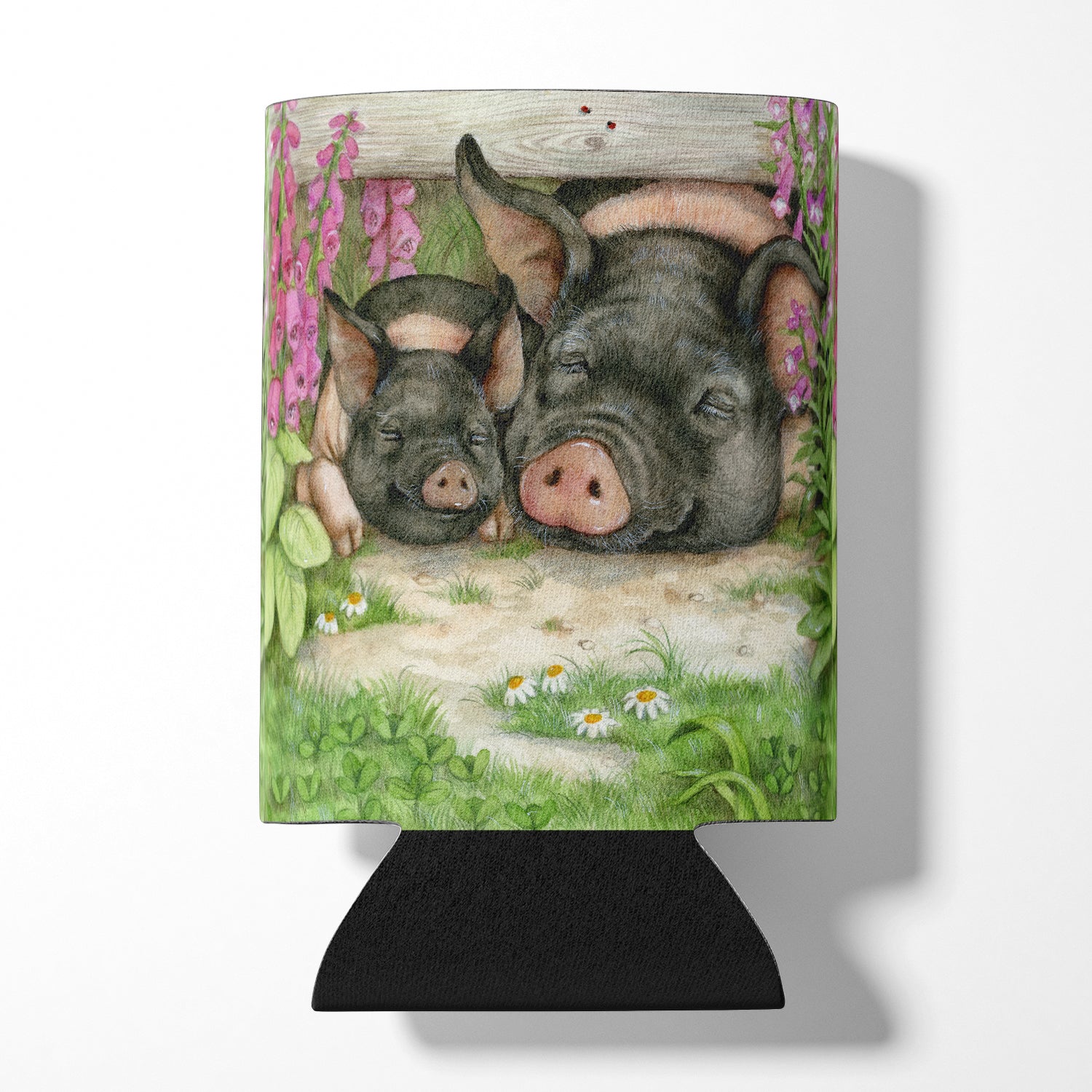 Pigs Under The Fence by Debbie Cook Can or Bottle Hugger Cooler Sleeve for Standard 12 oz Cans, Insulated Foam Beer & Soda Can Hugger Reusable
