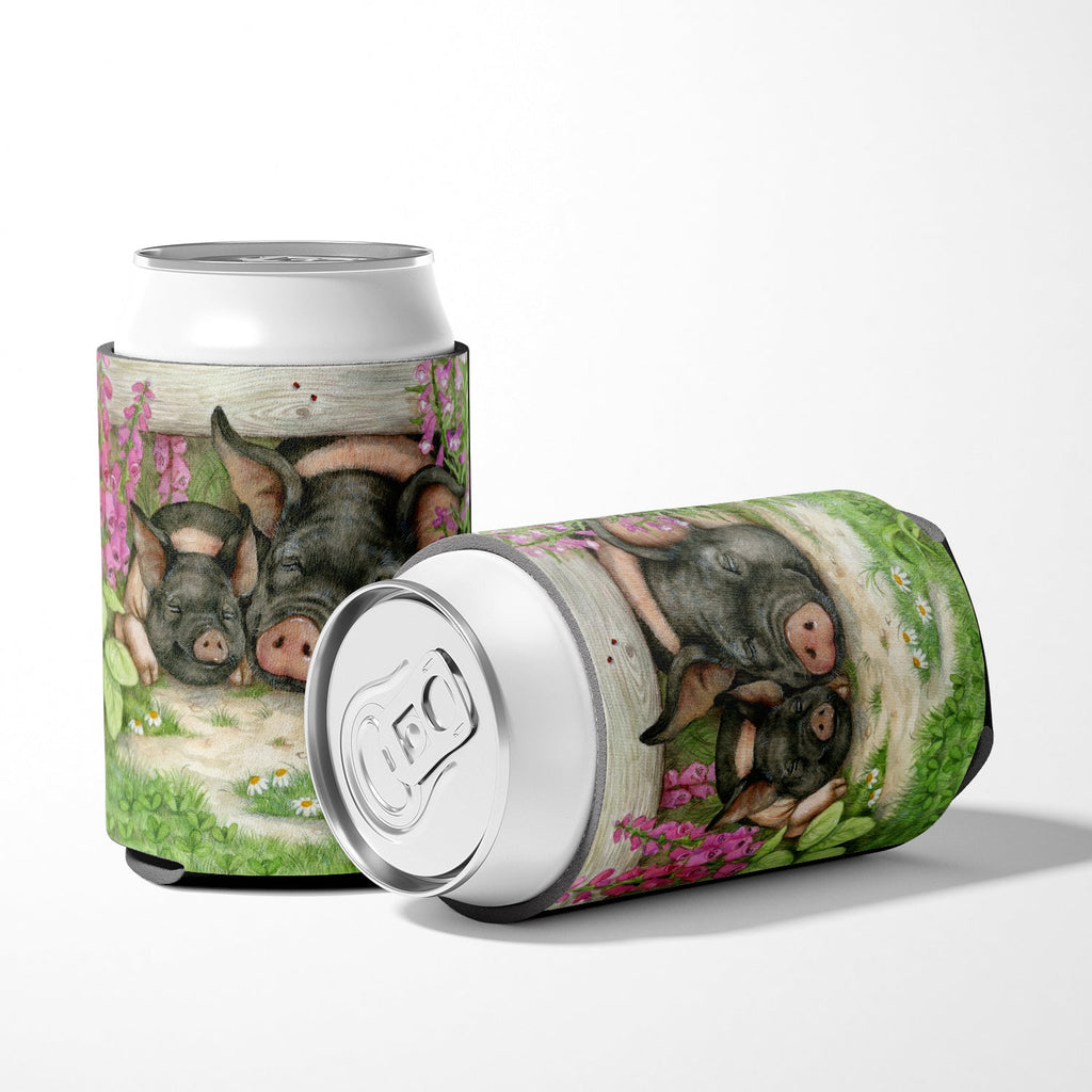 Pigs Under The Fence by Debbie Cook Can or Bottle Hugger Cooler Sleeve for Standard 12 oz Cans, Insulated Foam Beer & Soda Can Hugger Reusable