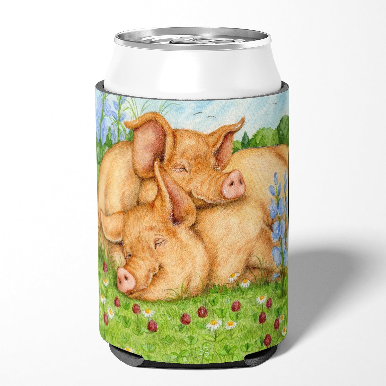 Pigs Tamworths In Clover Can or Bottle Hugger Cooler Sleeve for Standard 12 oz Cans, Insulated Foam Beer & Soda Can Hugger Reusable