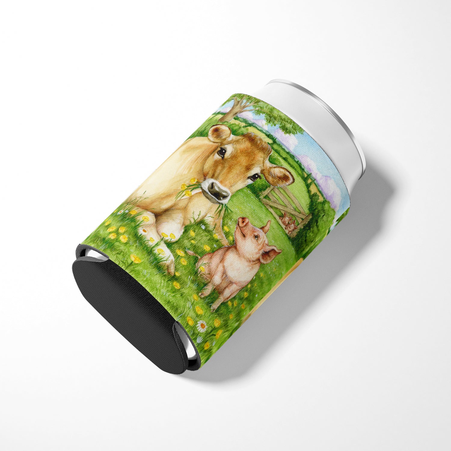 Pigs and Cow Good Friends Can or Bottle Hugger Cooler Sleeve for Standard 12 oz Cans, Insulated Foam Beer & Soda Can Hugger Reusable