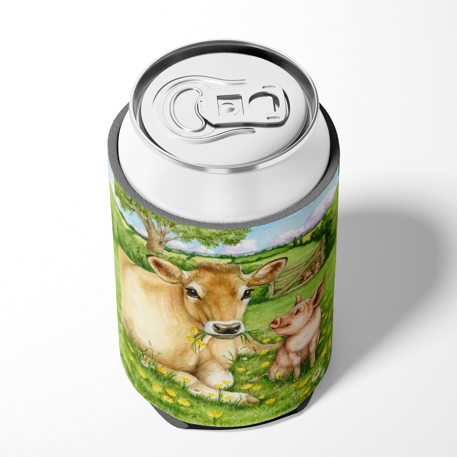 Pigs and Cow Good Friends Can or Bottle Hugger Cooler Sleeve for Standard 12 oz Cans, Insulated Foam Beer & Soda Can Hugger Reusable