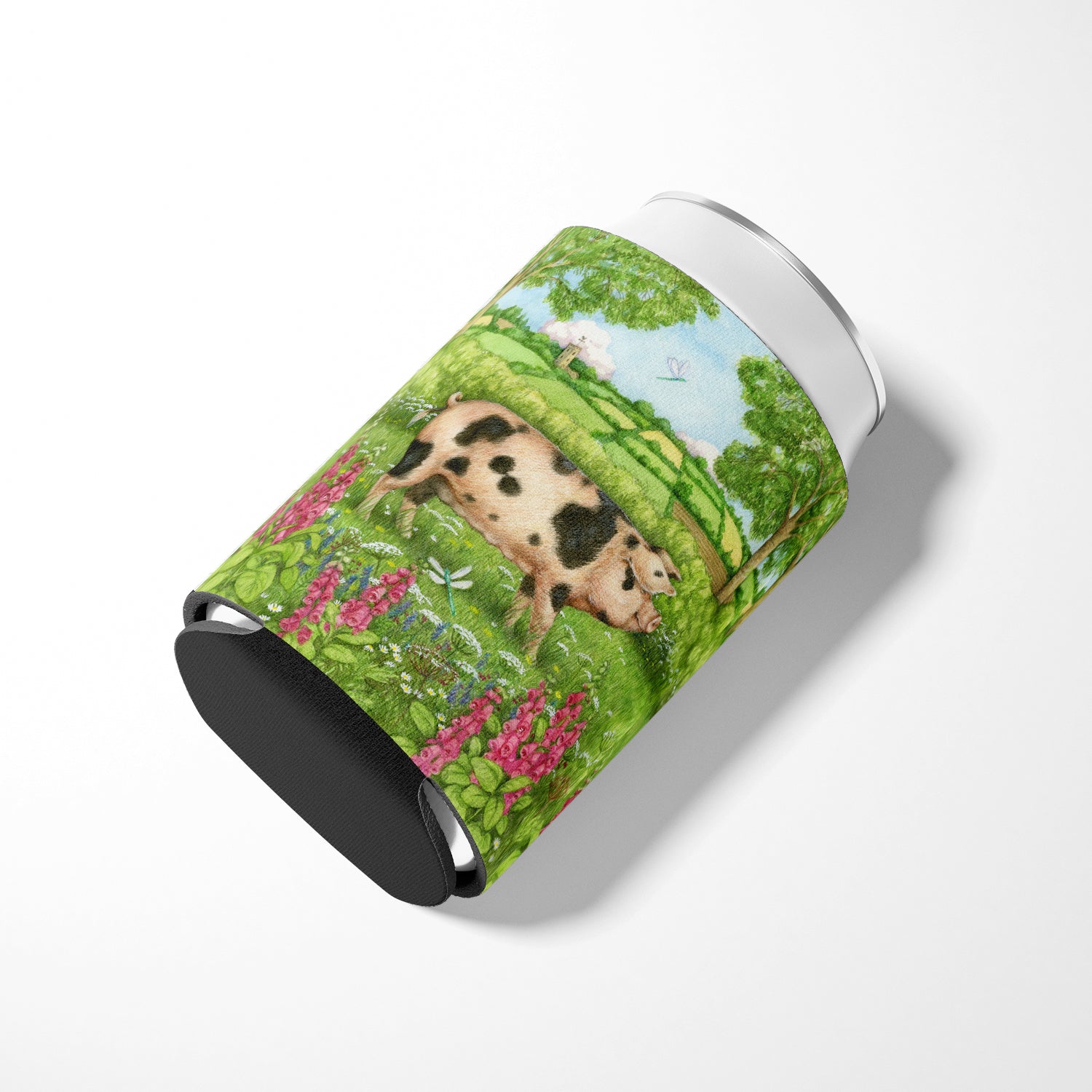 Pigs Meadowsweet by Debbie Cook Can or Bottle Hugger Cooler Sleeve for Standard 12 oz Cans, Insulated Foam Beer & Soda Can Hugger Reusable