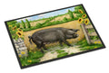 Black Pig with Sunflowers Doormat Indoor Outdoor 24H X 36W Front Door Mat Rugs for Entryway, Non Slip Washable Low Pile,