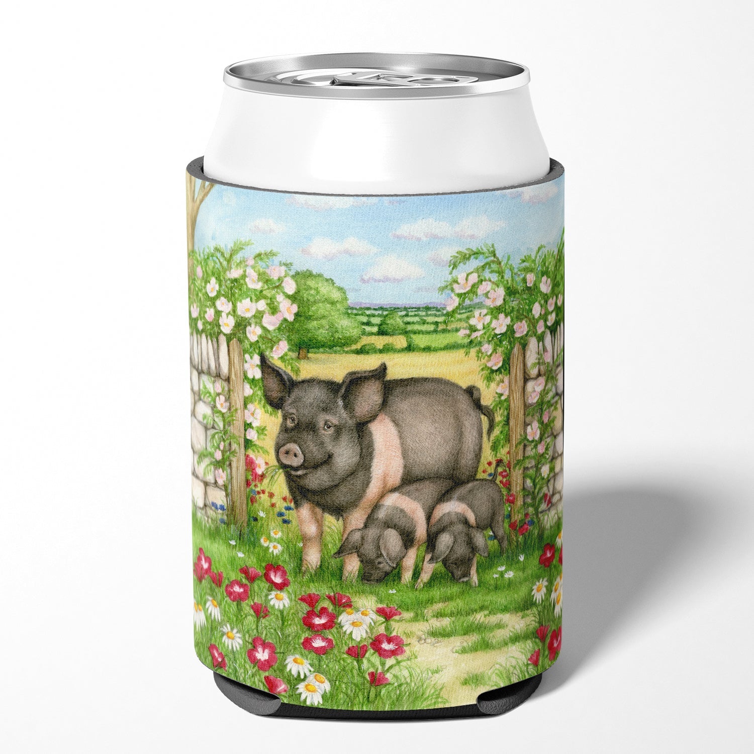 Pigs Rosie and Piglets Can or Bottle Hugger Cooler Sleeve for Standard 12 oz Cans, Insulated Foam Beer & Soda Can Hugger Reusable