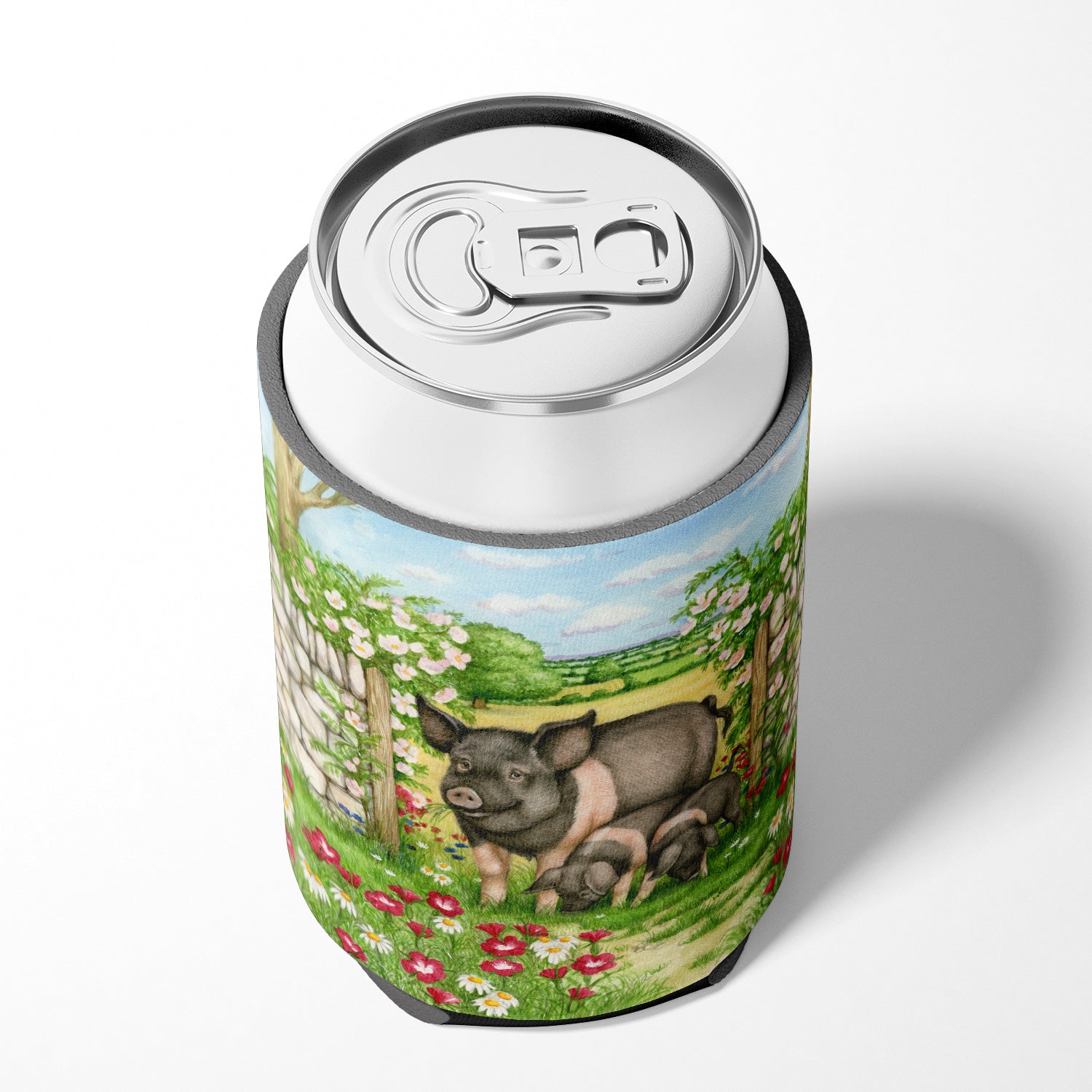 Pigs Rosie and Piglets Can or Bottle Hugger Cooler Sleeve for Standard 12 oz Cans, Insulated Foam Beer & Soda Can Hugger Reusable