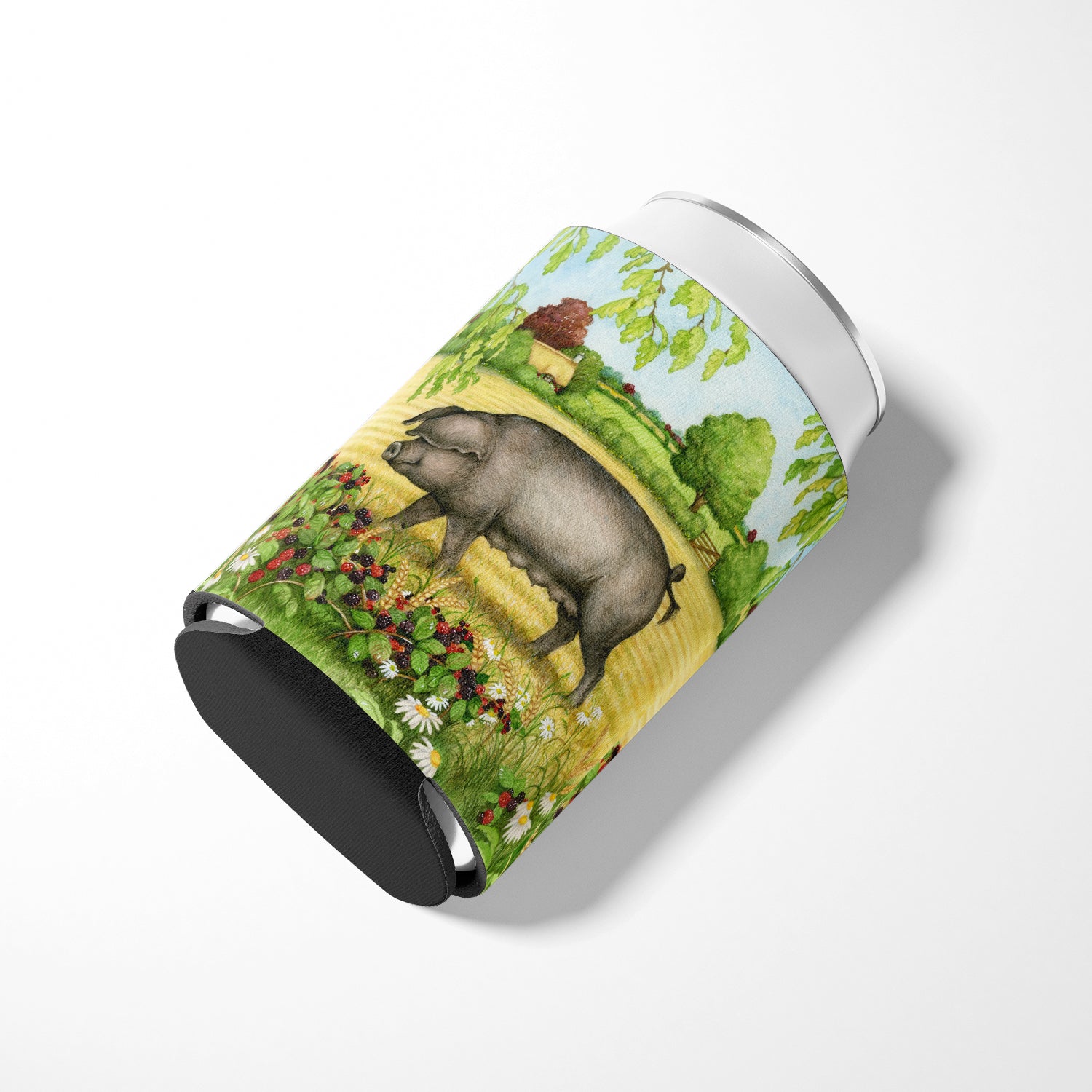 Pigs Bramble in Berries Can or Bottle Hugger Cooler Sleeve for Standard 12 oz Cans, Insulated Foam Beer & Soda Can Hugger Reusable