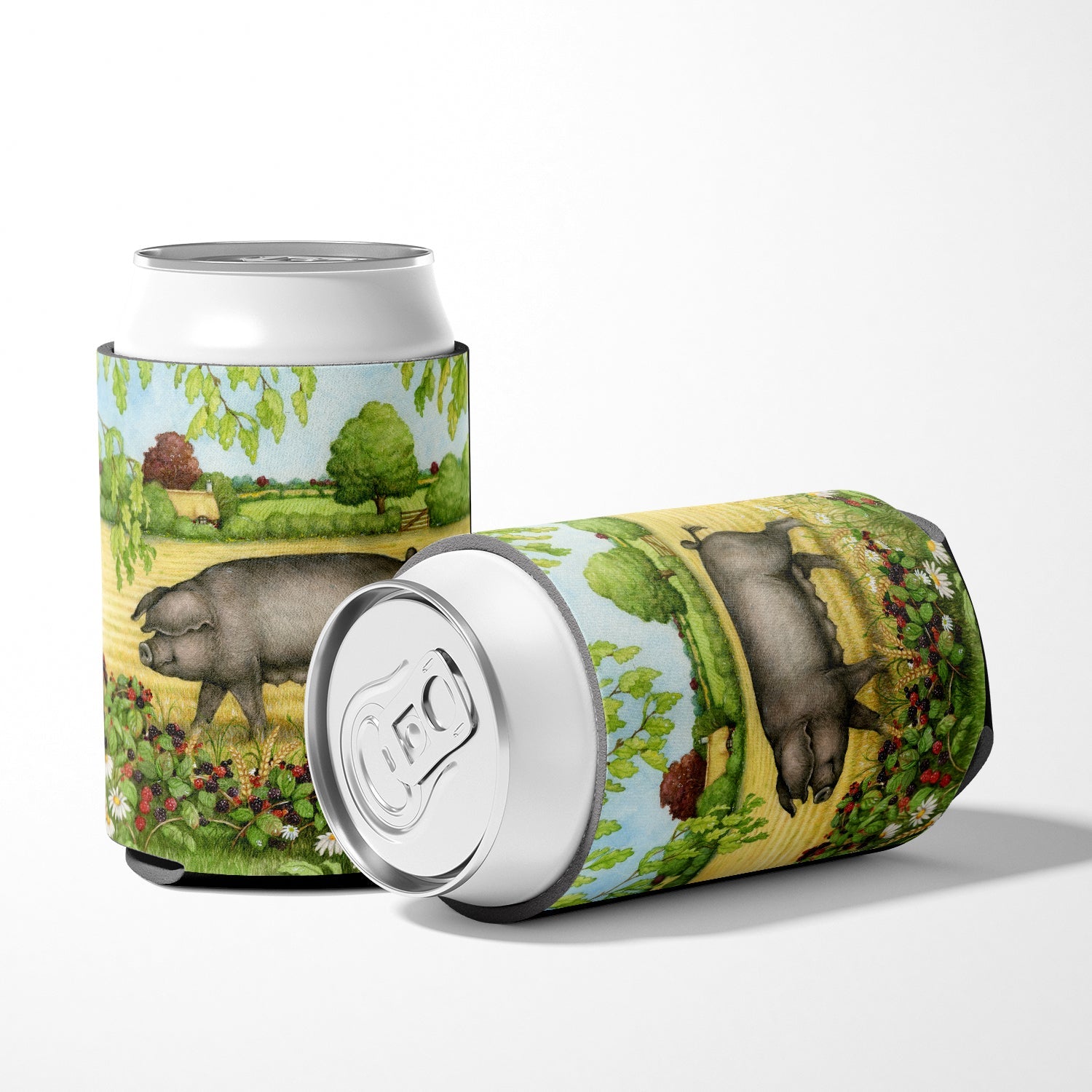 Pigs Bramble in Berries Can or Bottle Hugger Cooler Sleeve for Standard 12 oz Cans, Insulated Foam Beer & Soda Can Hugger Reusable