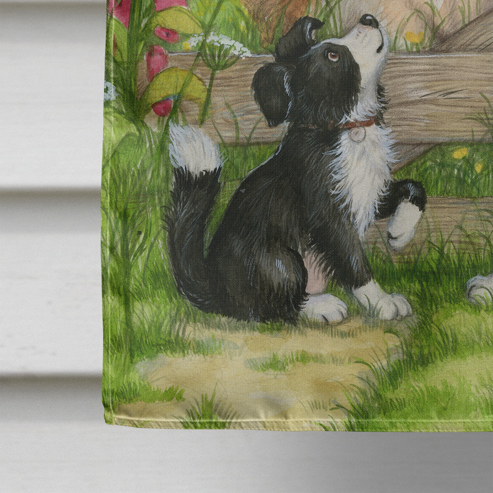 Bull and Pup Friends by Debbie Cook House Flag 28x40 Porch Sleeve Pole Decorative Outside Yard Banner Artwork Wall Hanging, Polyester