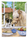 Jack Russel Puppy and Foal Horse House Flag 28x40 Porch Sleeve Pole Decorative Outside Yard Banner Artwork Wall Hanging, Polyester