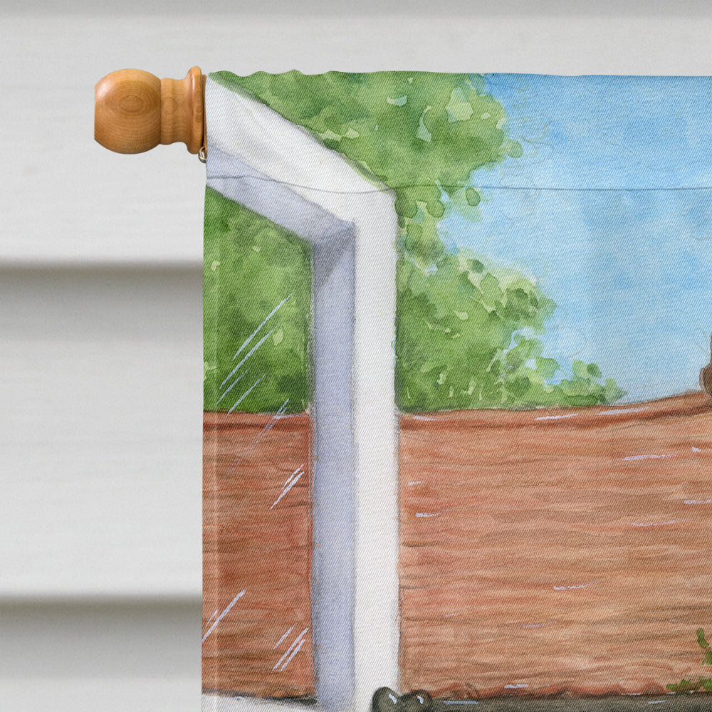 Jack Russel Puppy and Foal Horse House Flag 28x40 Porch Sleeve Pole Decorative Outside Yard Banner Artwork Wall Hanging, Polyester