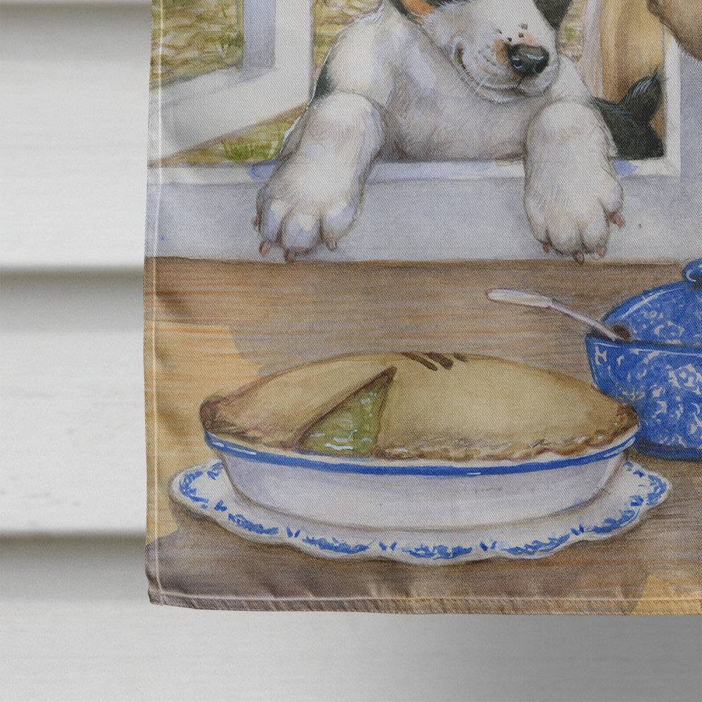 Jack Russel Puppy and Foal Horse House Flag 28x40 Porch Sleeve Pole Decorative Outside Yard Banner Artwork Wall Hanging, Polyester