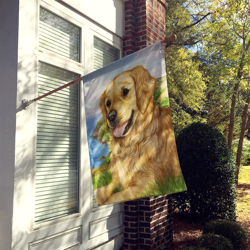 Golden Retriever by Debbie Cook House Flag 28x40 Porch Sleeve Pole Decorative Outside Yard Banner Artwork Wall Hanging, Polyester