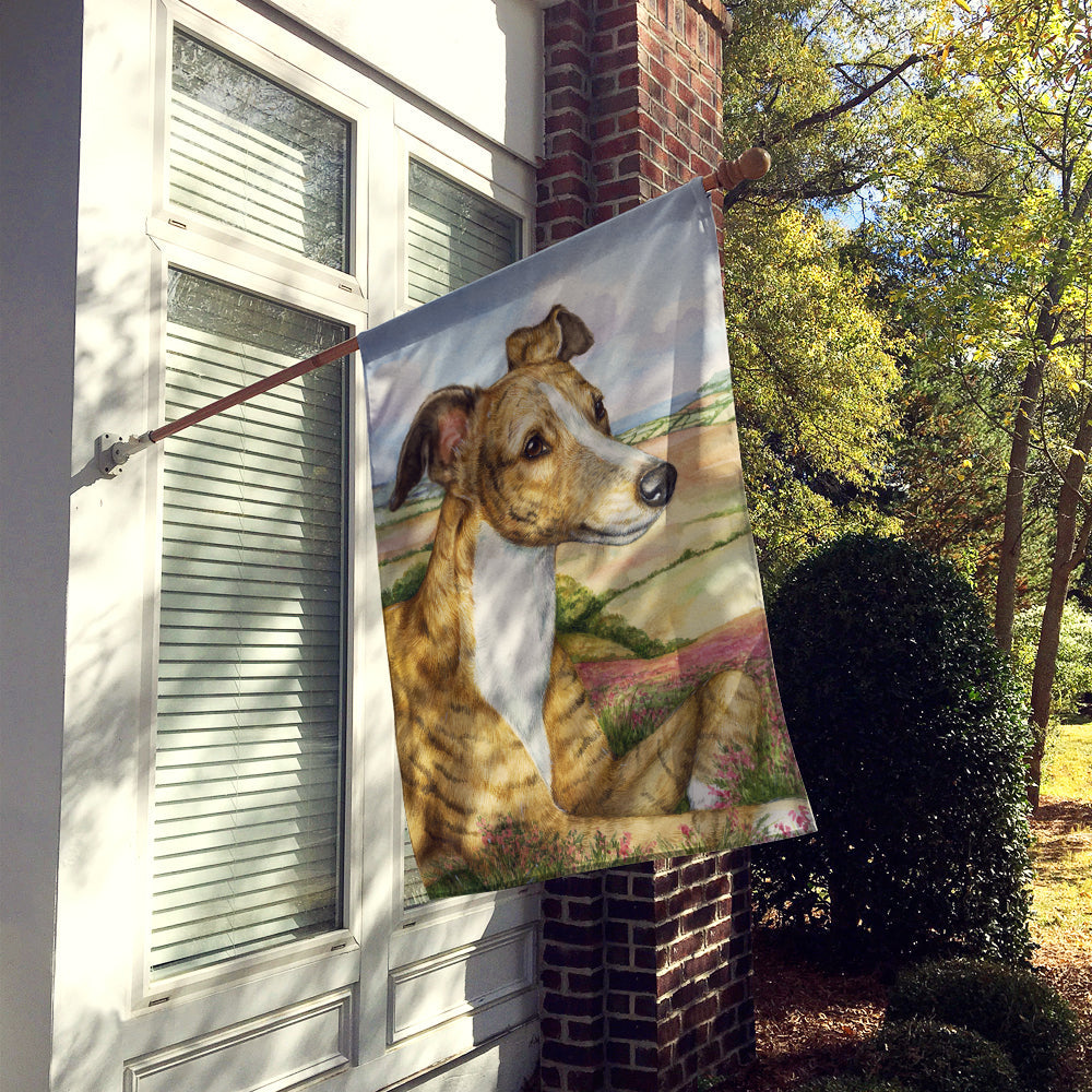 Lurcher by Debbie Cook House Flag 28x40 Porch Sleeve Pole Decorative Outside Yard Banner Artwork Wall Hanging, Polyester