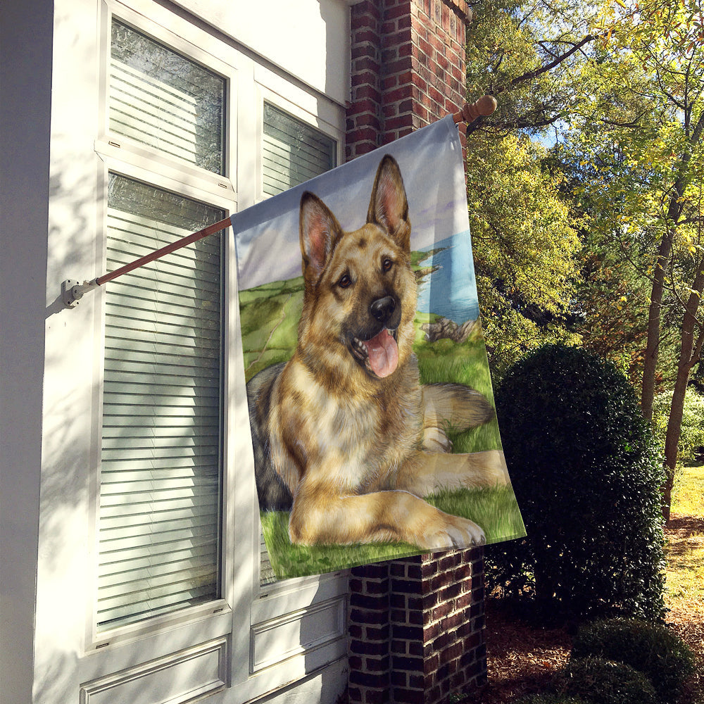 German Shepherd by Debbie Cook House Flag 28x40 Porch Sleeve Pole Decorative Outside Yard Banner Artwork Wall Hanging, Polyester