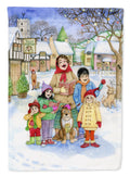 Christmas Carol Singers House Flag 28x40 Porch Sleeve Pole Decorative Outside Yard Banner Artwork Wall Hanging, Polyester