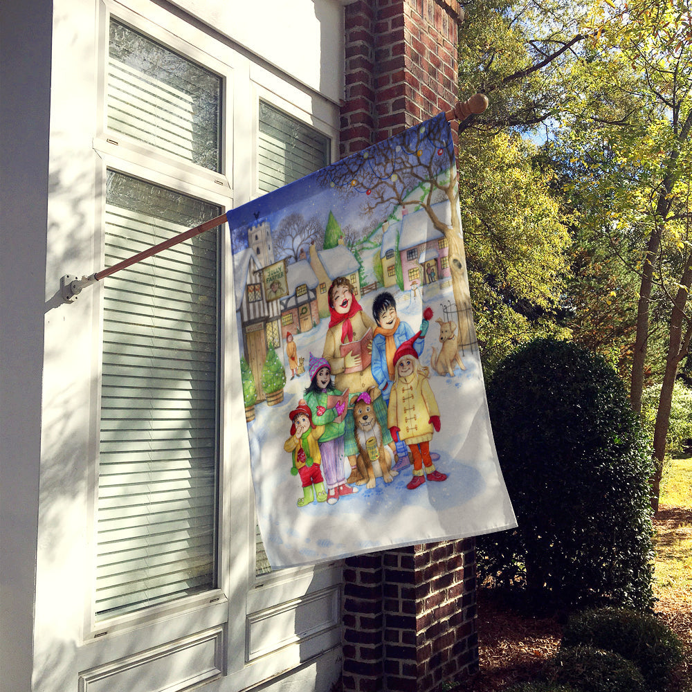 Christmas Carol Singers House Flag 28x40 Porch Sleeve Pole Decorative Outside Yard Banner Artwork Wall Hanging, Polyester