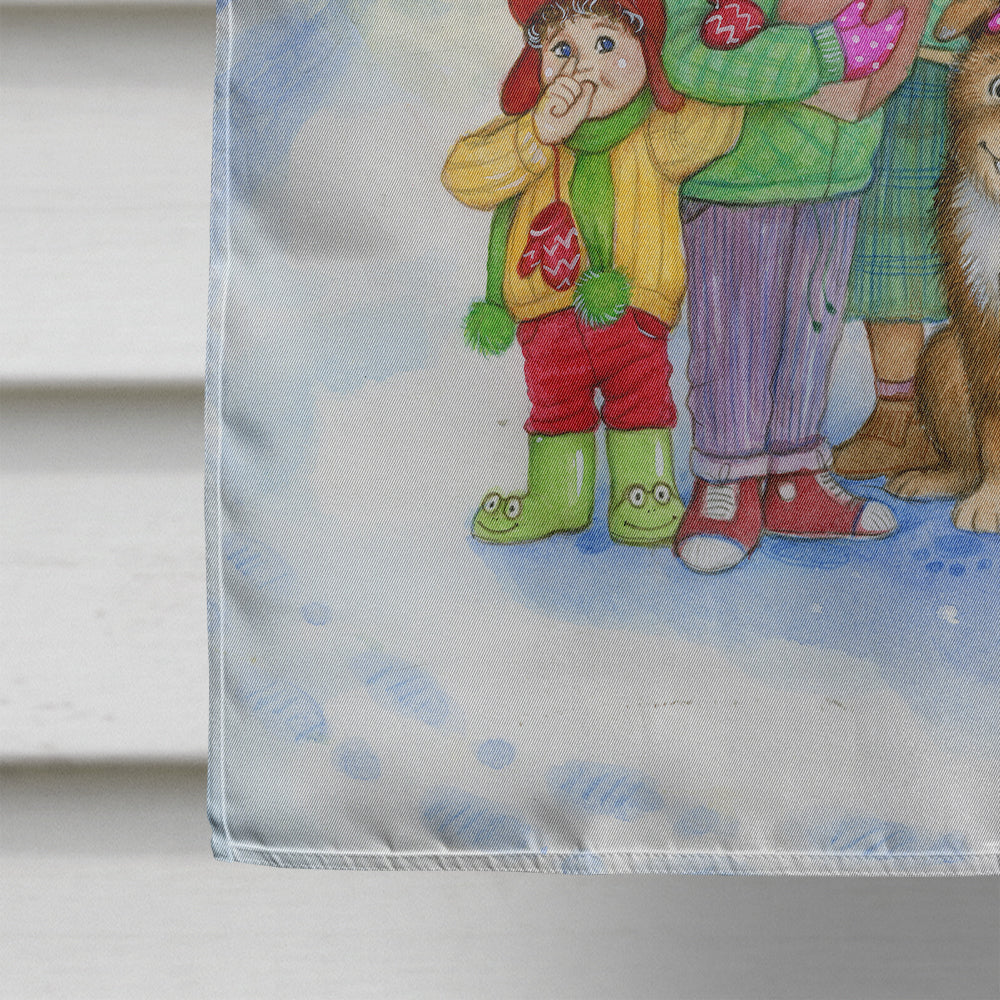 Christmas Carol Singers House Flag 28x40 Porch Sleeve Pole Decorative Outside Yard Banner Artwork Wall Hanging, Polyester