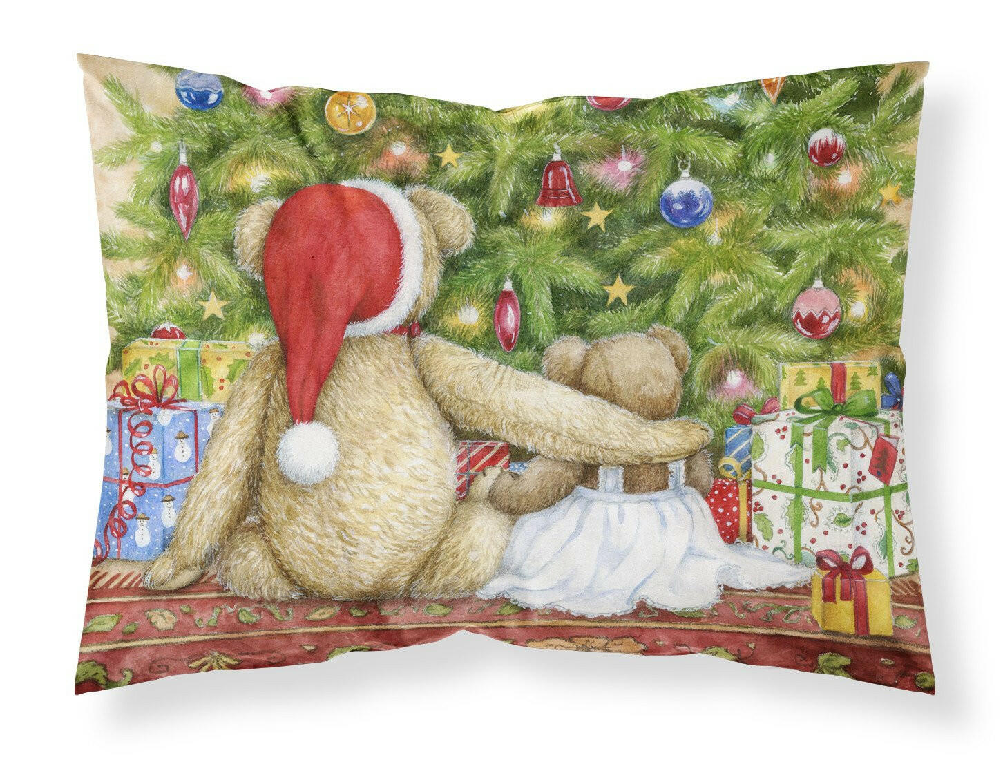Christmas Teddy Bears with Tree Standard Pillowcase Lightweight Super Soft Easy Care Decorative Artwork Pillowcase, Standard