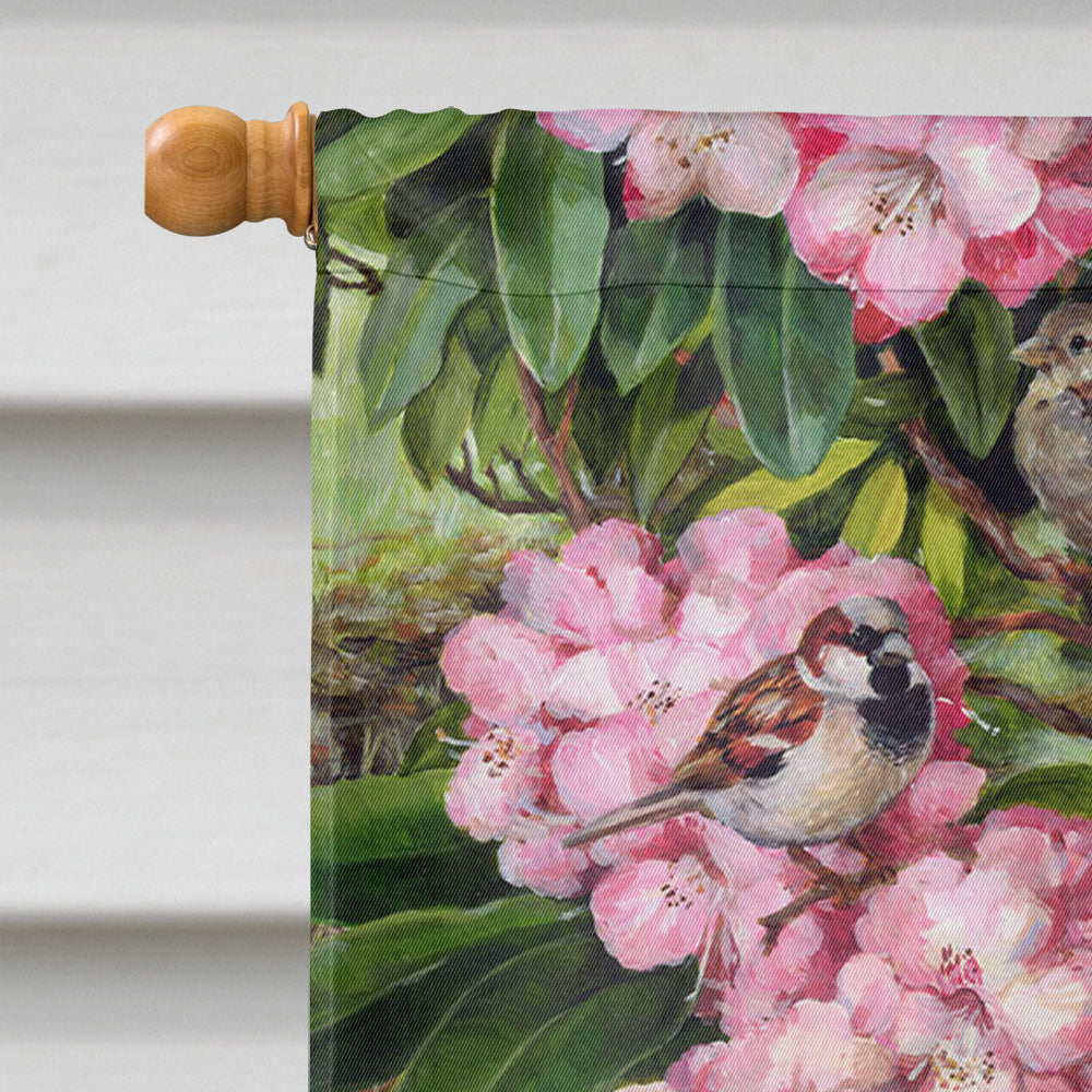 Fox Waiting in Flowers House Flag 28x40 Porch Sleeve Pole Decorative Outside Yard Banner Artwork Wall Hanging, Polyester