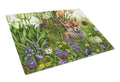 April Fox by Debbie Cook Cutting Board Tempered Glass Kitchen Cutting Surface, Heat Resistant Chopping, Non-Slip Feet, Food Prep & Serving