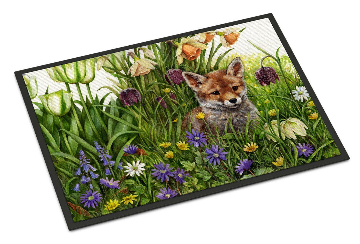 April Fox by Debbie Cook Doormat Indoor Outdoor 18H X 27W Front Door Mat Rugs for Entryway, Non Slip Washable