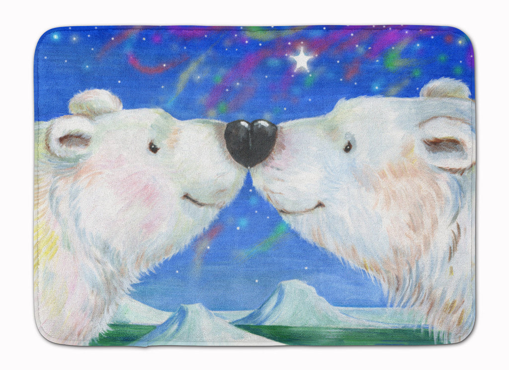 Polar Bears Polar Kiss by Debbie Cook Memory Foam Kitchen Mat Machine Washable Anti-Fatigue Cushion Comfort Bath or Kitchen Rug