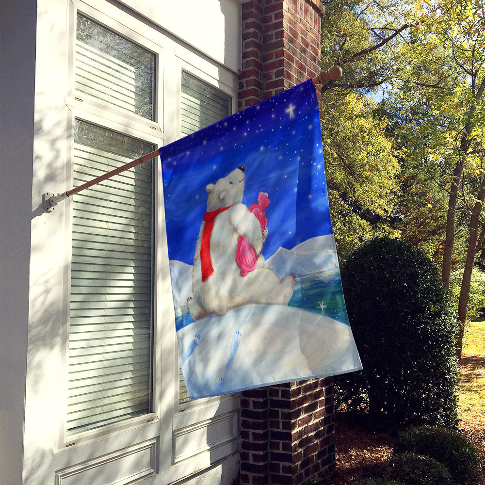 Polar Bear with Hot Water Bottle House Flag 28x40 Porch Sleeve Pole Decorative Outside Yard Banner Artwork Wall Hanging, Polyester