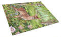 European Roe Deer Fawn Cutting Board Tempered Glass Kitchen Cutting Surface, Heat Resistant Chopping, Non-Slip Feet, Food Prep & Serving