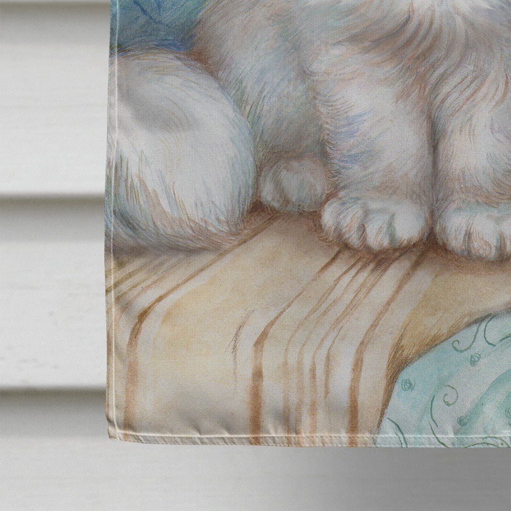 A Black Cat and A White Cat House Flag 28x40 Porch Sleeve Pole Decorative Outside Yard Banner Artwork Wall Hanging, Polyester