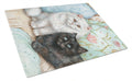 A Black Cat and A White Cat Cutting Board Tempered Glass Kitchen Cutting Surface, Heat Resistant Chopping, Non-Slip Feet, Food Prep & Serving