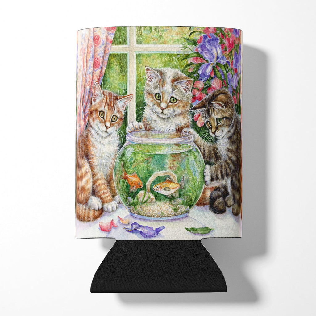 White Tabby by Debbie Cook Can or Bottle Hugger Cooler Sleeve for Standard 12 oz Cans, Insulated Foam Beer & Soda Can Hugger Reusable